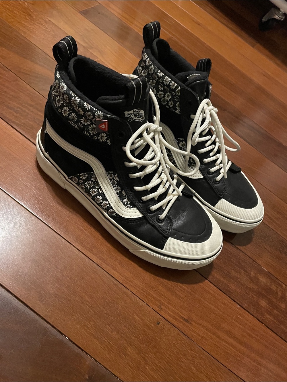 VANS SK-8 Hi MTE-2 Black Floral Boot Casual Leather Women Size 8